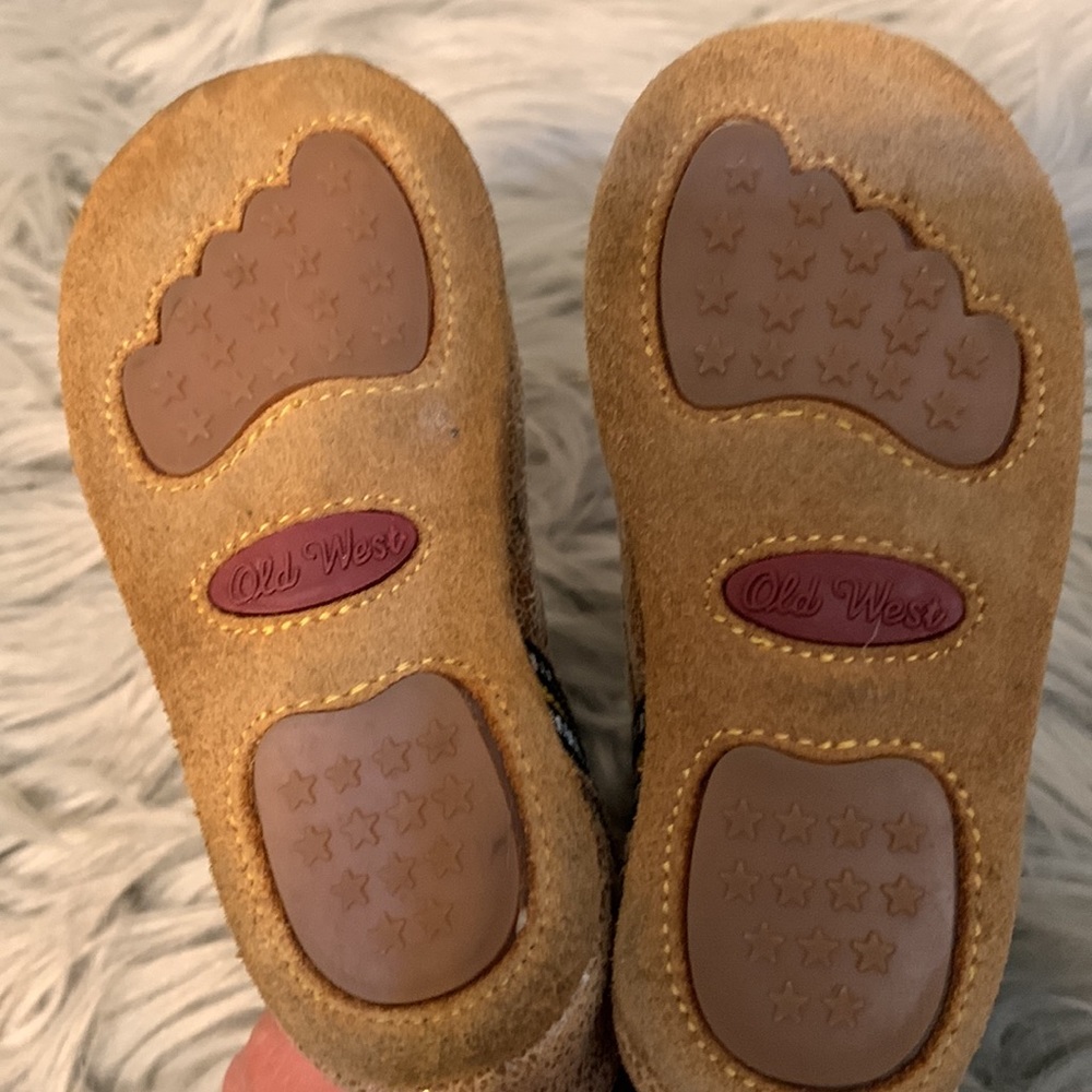 Baby Old West cowboy boots Velcro back size 3 - Picture 7 of 7